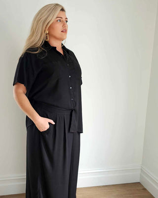 Palazzo Wide Leg Pants in Black