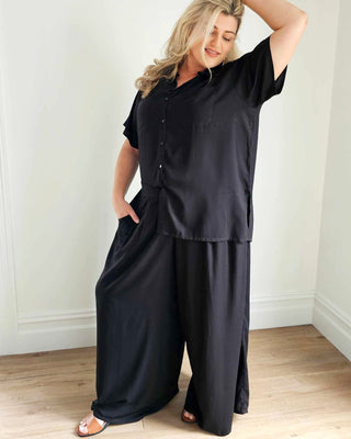 Palazzo Wide Leg Pants in Black