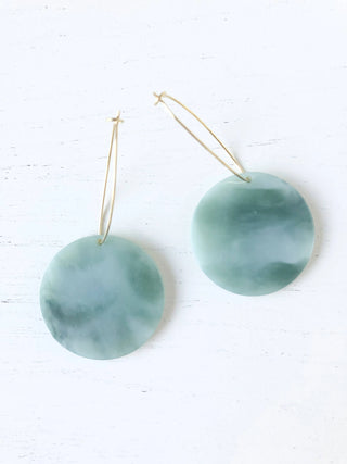 The Maddy Roundies - Grey and Green Earrings