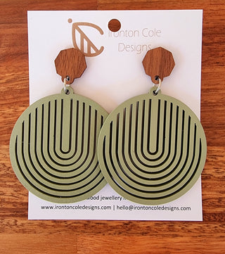 Sage Green Wooden Earrings